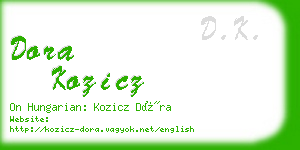 dora kozicz business card